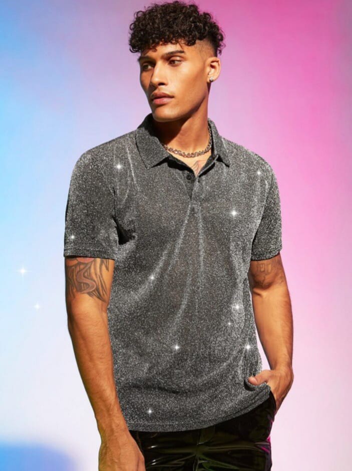 Bonga Boys Menfinity Aftrdrk Men's Glitter Polo T-Shirt